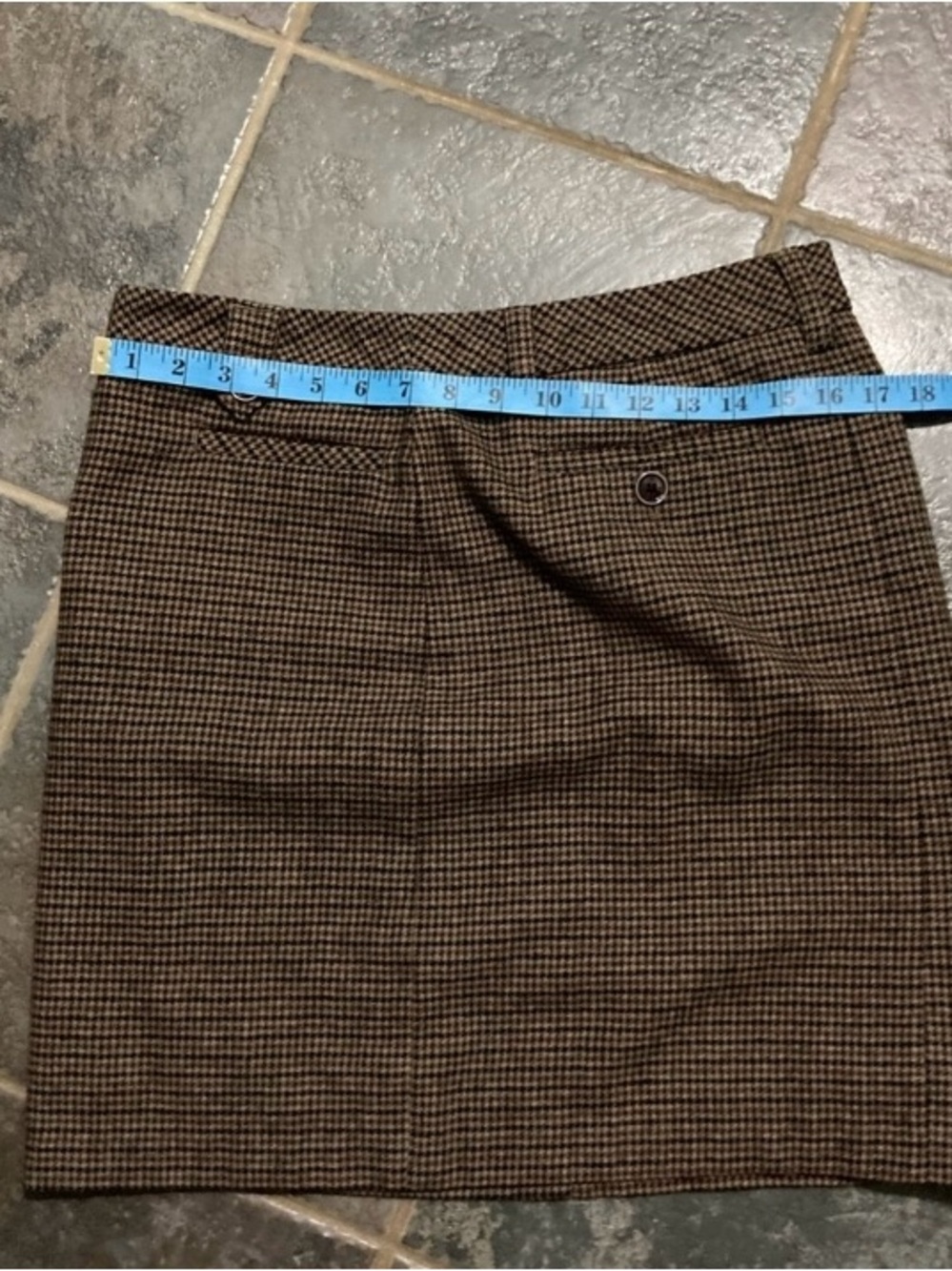 Eddie Bauer Brown Houndstooth Wool
Blend Lined Pencil Skirt Size 8 - Picture 8 of 10